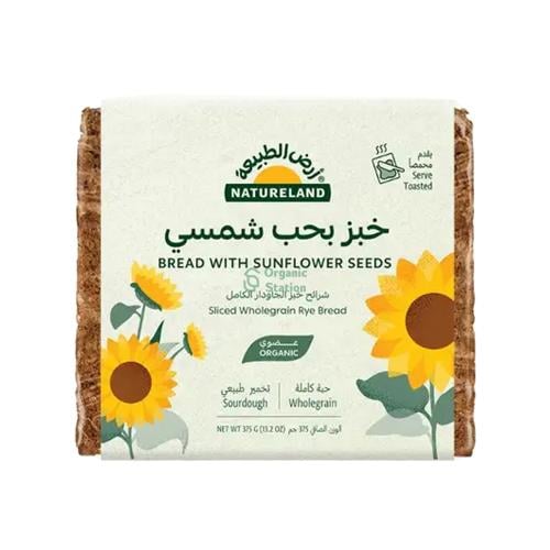 خبز حب شمسي عضوي ارض الطبيعة 375 جرام
