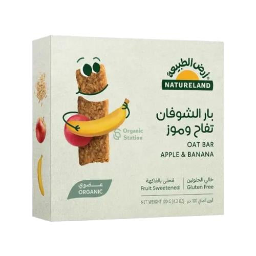 بار الشوفان تفاح وموز عضوي ارض الطبيعة 120جرام