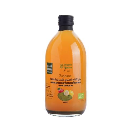 خل التفاح العضوي بالليمون والماتشا زادنا 500 جم
