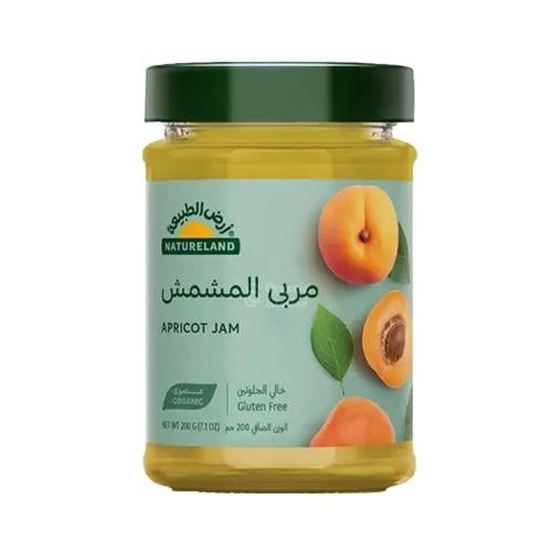 مربى المشمش عضوي ارض الطبيعة 200جم