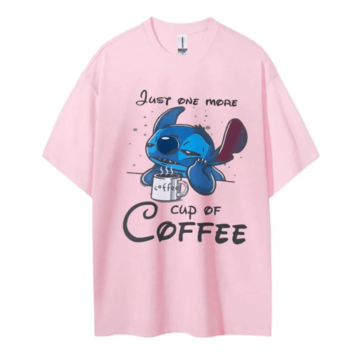 تيشيرت عصري بتصميم Stitch وعبارة "Just One More Cu...
