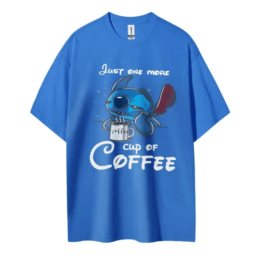 تيشيرت عصري بتصميم Stitch وعبارة "Just One More Cu...
