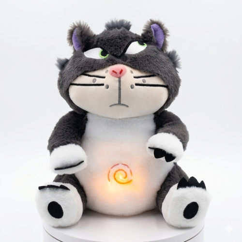 دمية "القط المشاكس" المضيئة – رفيق النوم الناعم