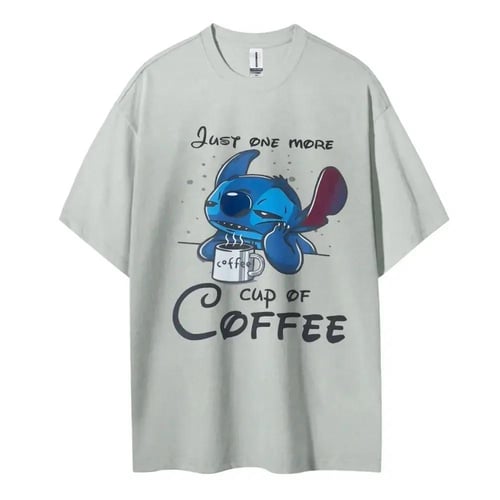 تيشيرت عصري بتصميم Stitch وعبارة "Just One More Cu...