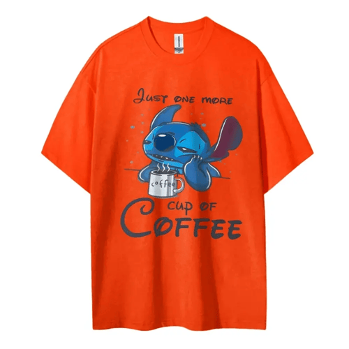 تيشيرت عصري بتصميم Stitch وعبارة "Just One More Cu...