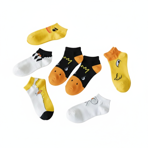 جوارب كاحل بطبعة بط وطيور ومبهجة