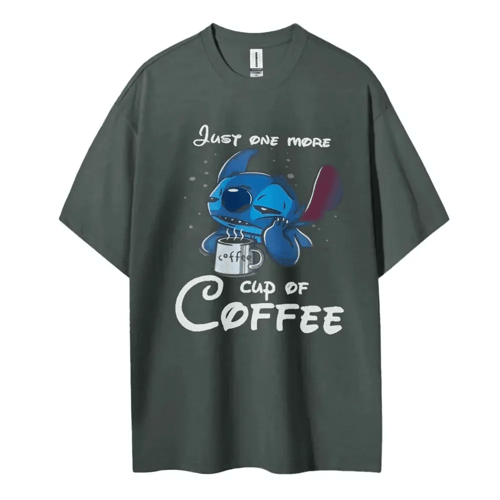 تيشيرت عصري بتصميم Stitch وعبارة "Just One More Cu...