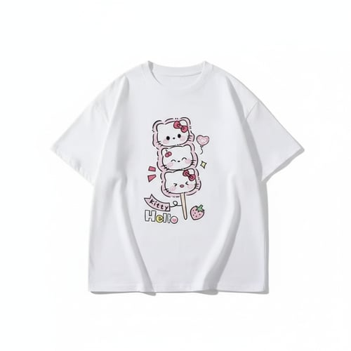 تيشيرت Hello Kitty بطبعة كرات الحلوى اليابانية (مت...