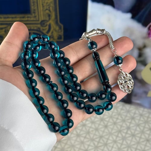 سبحة بكلايت حرباء شفاف بطربزونة معدنية