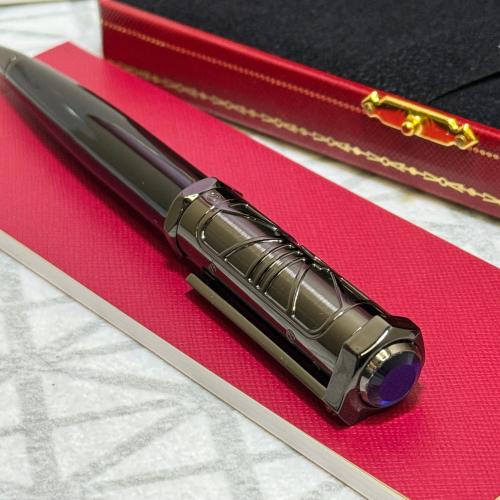 قلم سري سداسي اسود بياقوتة زرقاء