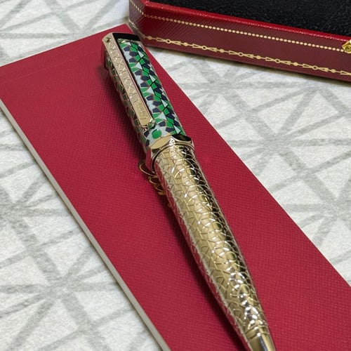 قلم سري سداسي كحلي واخضر بنقش مميز