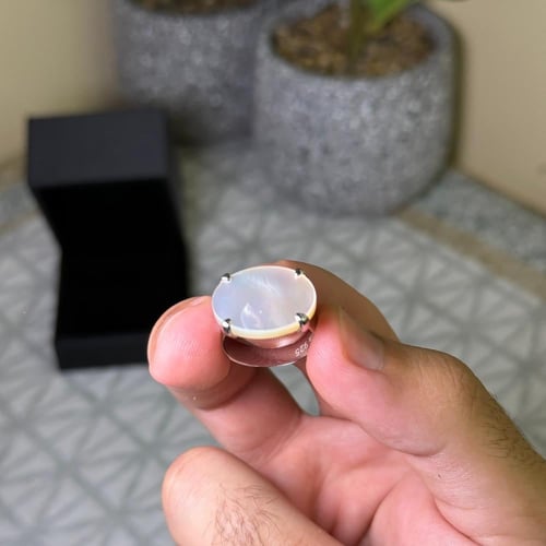 خاتم فضة ملكي مخلب لؤلؤي