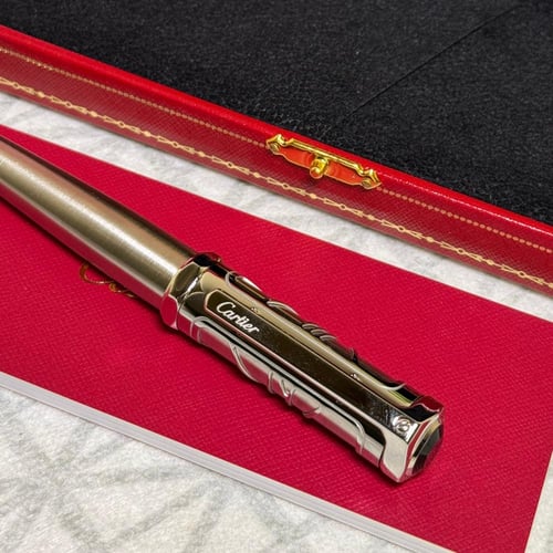 قلم سري سداسي فضي بياقوتة زرقاء