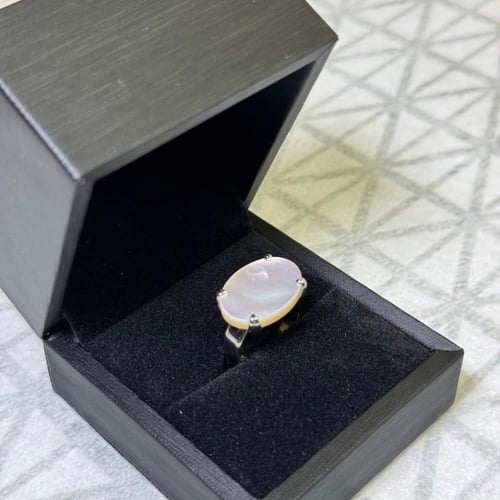 خاتم فضة ملكي مخلب لؤلؤي