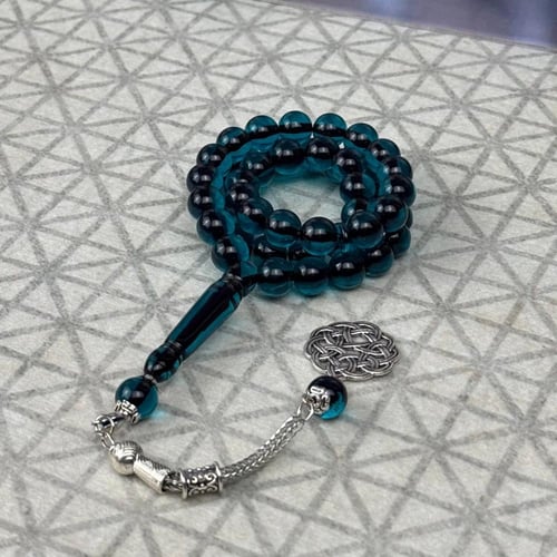 سبحة بكلايت حرباء شفاف بطربزونة معدنية