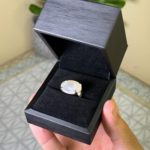 خاتم فضة ملكي مخلب لؤلؤي