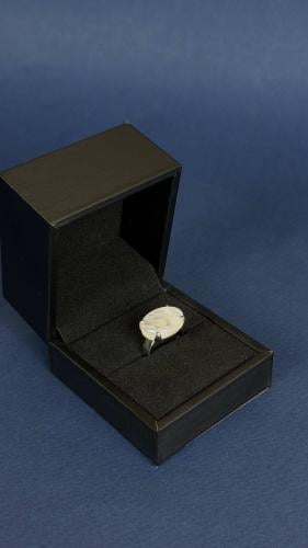 خاتم فضة ملكي مخلب لؤلؤي