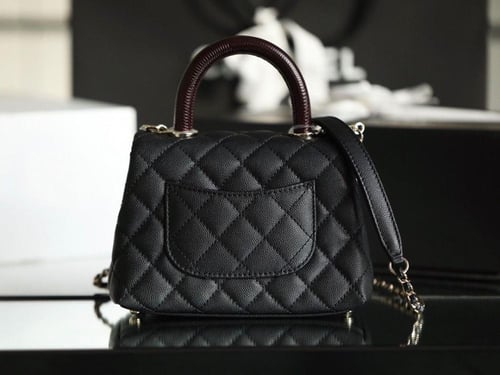 Chanel Mini Coco Handle Bag with Lizard Handle in...