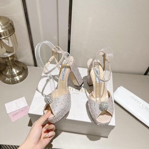 JIMMY CHOO diamond high-heeled sandals