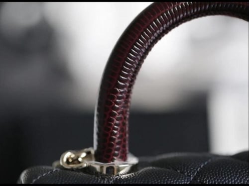 Chanel Mini Coco Handle Bag with Lizard Handle in...