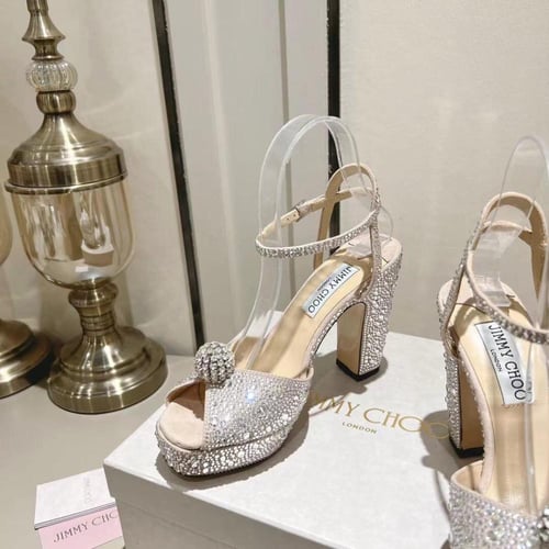 JIMMY CHOO diamond high-heeled sandals