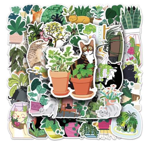 ستيكرات قطط ونباتات