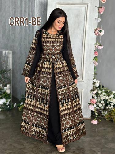 فستان ملكى كريب طبقتين