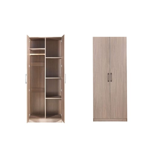 دولاب ملابس بابين بـ 3 الوان - رفوف وتعليق - CL-12