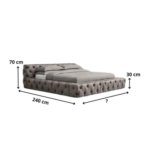 سرير GS-70 ديلوكس كبيتون بقماش مخمل او جلد