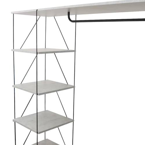 رفوف تخزين مع تعليق ملابس متعدد الاستخدام بتصميم ع...