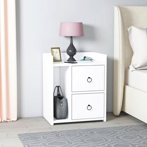 كمدينة جانبي للسرير مع درجين