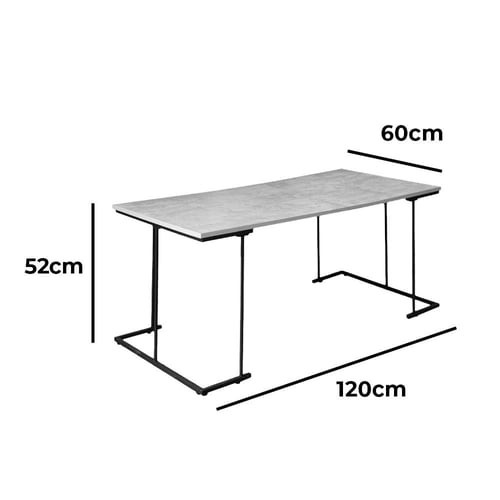 طاولات قهوة طقم 5 قطع خشب ماليزي - رمادي