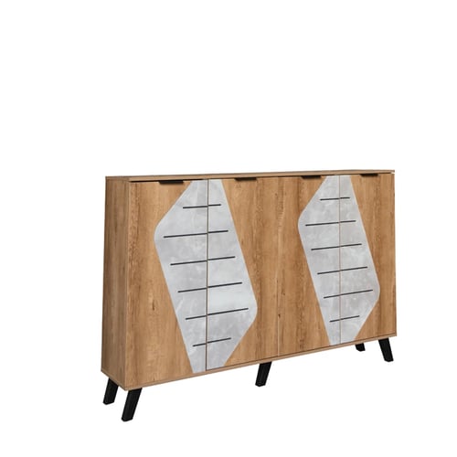 خزانة أحذية مودرن مساحة واسعة 2 أقسام 5 ارفف خشب م...