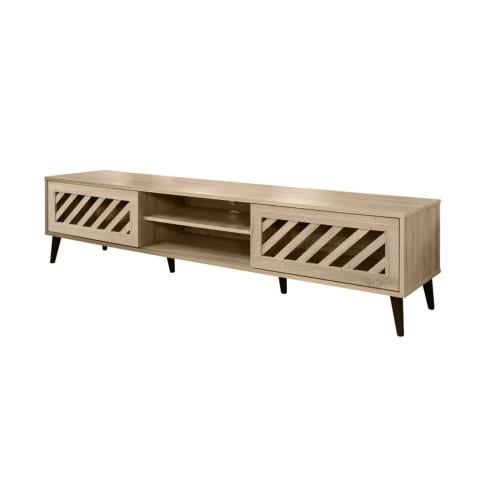 طاولة تلفزيون خشب بيج مقاس 180x44.5x44