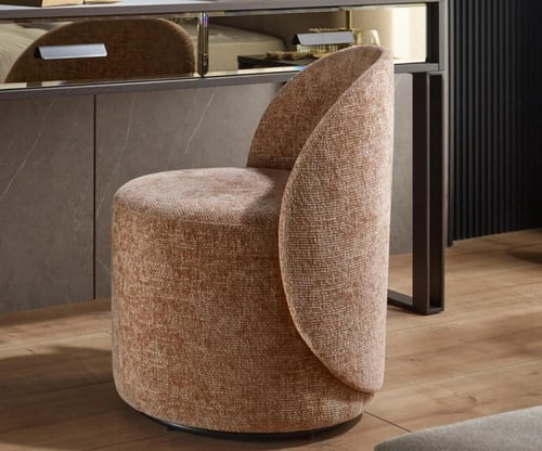 كرسي تسريحة مع ظهر بقماش بوكليه