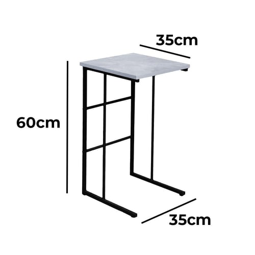 طاولات قهوة طقم 5 قطع خشب ماليزي - رمادي فاتح