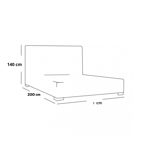 سرير فندقي بقماش مخمل 160x200