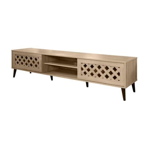 طاولة تلفزيون خشب بيج مقاس 180x44.5x44