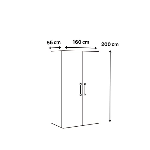 دولاب ملابس 4 أبواب بـ 3 الوان - رفوف وتعليق - CL-...