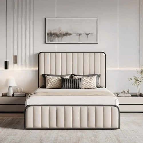 سرير بريميوم الفندقي - قماش مخمل قطيفة