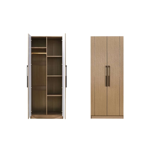 دولاب ملابس بابين بـ 3 الوان - رفوف وتعليق - CL-10