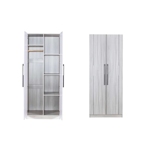 دولاب ملابس بابين بـ 3 الوان - رفوف وتعليق - CL-10