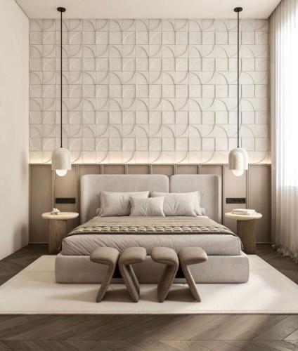 سرير فلورا الفندقي بقماش شنيل