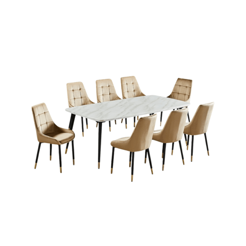 طقم طاولة طعام رخام 8 كراسي و 1 طاولة