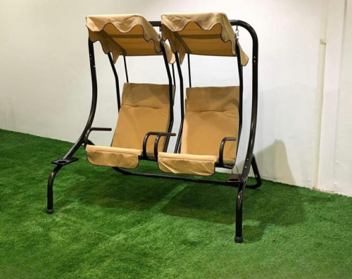 كرسي مرجيحة مع مظلة شمسية للشخصين بحدايد قوية جداً