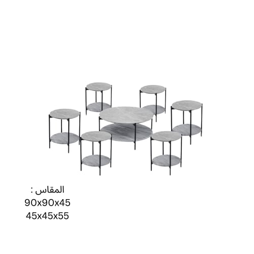 طقم شاي سيراميك مع خشب 6+1