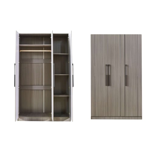 دولاب ملابس 3 أبواب بـ 3 الوان - رفوف وتعليق - CL-...