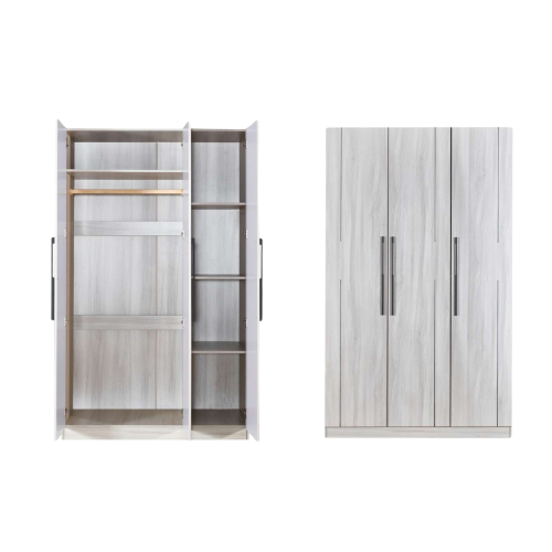 دولاب ملابس 3 أبواب بـ 3 الوان - رفوف وتعليق - CL-...