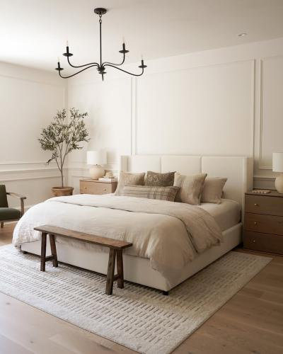 سرير جمانة الفندقي بقماش بوكليه