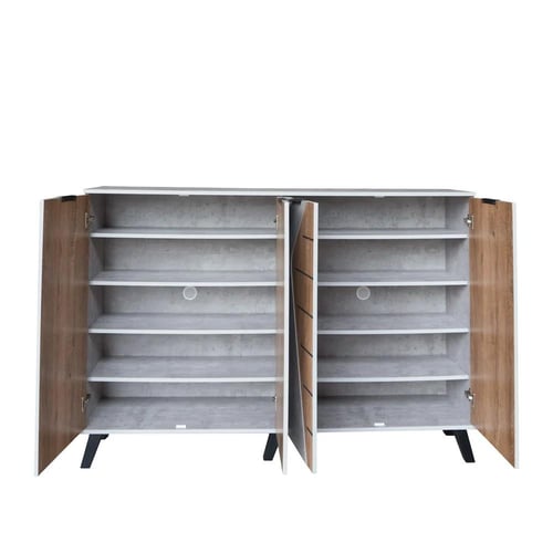 خزانة أحذية مودرن مساحة واسعة 2 أقسام 5 ارفف خشب م...